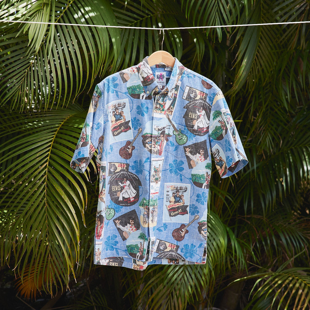 Reyn Spooner Golden Coast Maui Blue Spooner Kloth Men's Hawaiian Shirt  Classic Fit