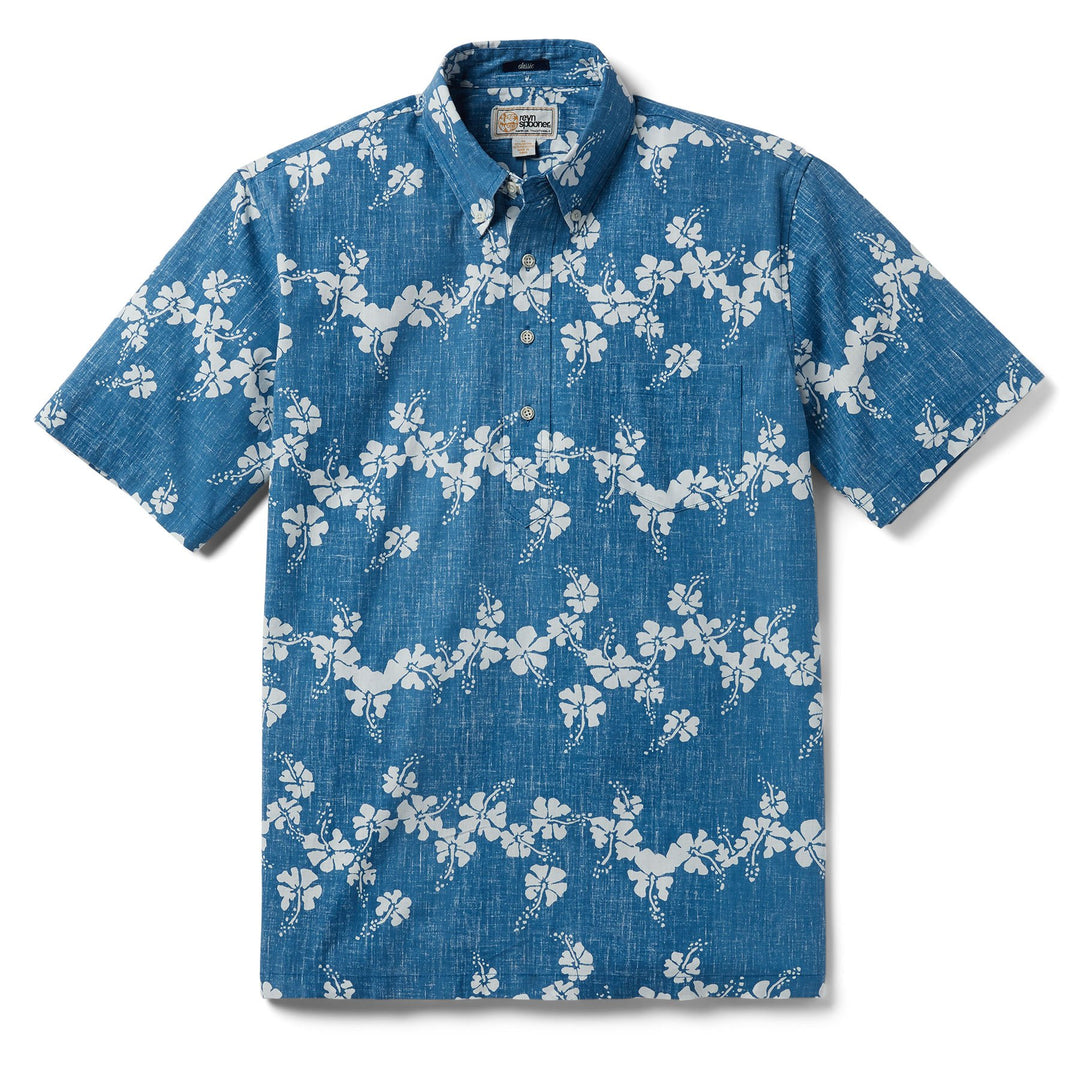 Reyn Spooner MINI 50TH STATE FLORAL PULLOVER in DARK BLUE