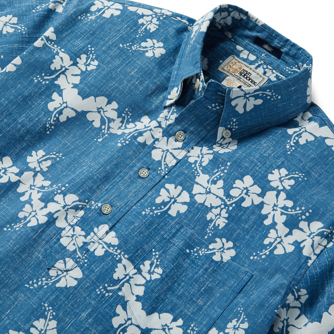 Reyn Spooner MINI 50TH STATE FLORAL PULLOVER in DARK BLUE