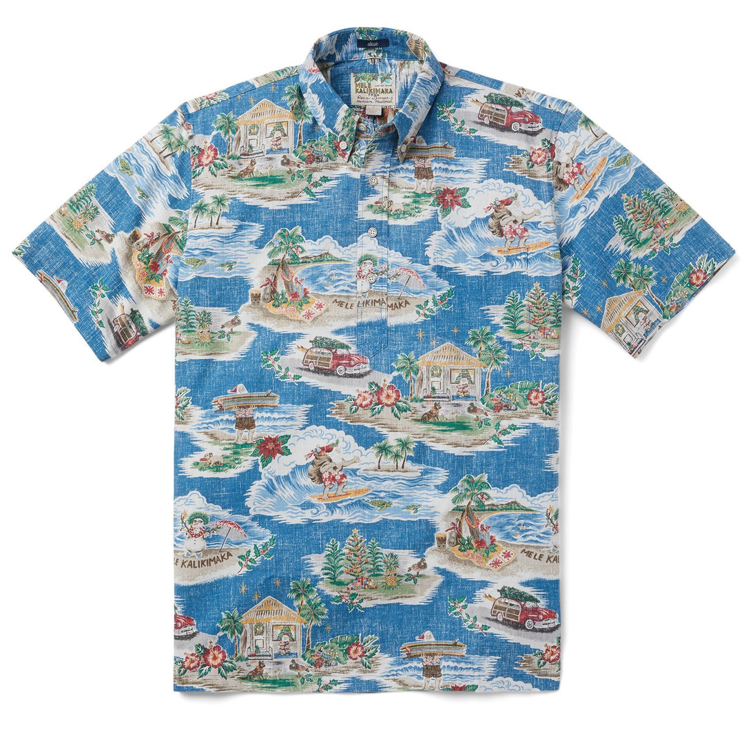 Reyn Spooner HAWAIIAN CHRISTMAS 2021 PULLOVER in BLUE